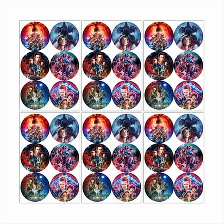 Stickers Labels Birthday Party Favors Thank You Themed Round Circle Baby Shower 60pcs