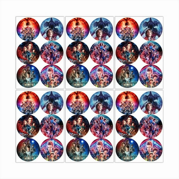 Stickers Labels Birthday Party Favors Thank You Themed Round Circle Baby Shower 60pcs