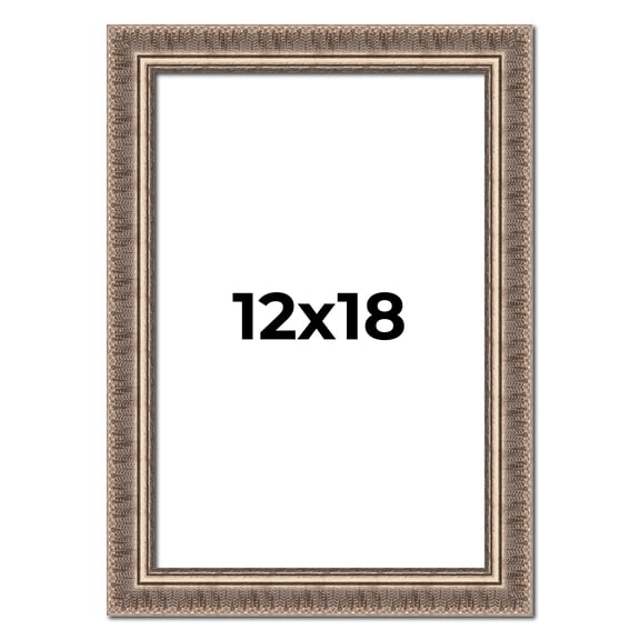 12x18 Frame Silver Harvest Ornate Solid Wood Picture Frame | 1.75 Inch Moulding Width |Mayflower