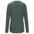 thumbnail image 6 of Aueoeo Women's V Neck Knit Shirt Henleys Tops Casual Long Sleeve Pullover Button Lightweight Sweater Spring Fashion Blouses Green XL, 6 of 8