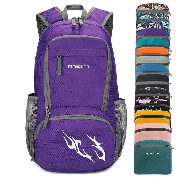 Mochila FENGDONG Ligera e Impermeável 35L de Nylon Roxa