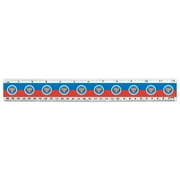 Justice League Superman Athletic Logo 12 Inch Standard and Metric Plastic Ruler