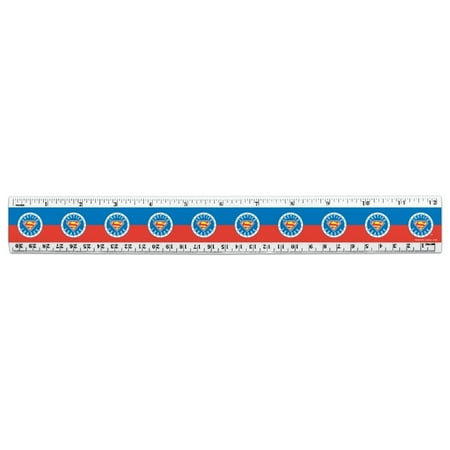 Justice League Superman Athletic Logo 12 Inch Standard and Metric Plastic Ruler