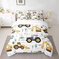 thumbnail image 2 of Manfei Cartoon Truck Tractor Twin Bedding Sets 7pcs, Kids Construction Vehicle Bedding Comforter Set, Green Tree Sheet Sets, Ultra Soft Home Decor, 2 of 8