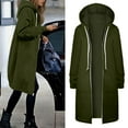 thumbnail image 2 of Zylarhe Women's Warm Hooded Jacket Soft Lightweight Zip Up Coat Casual Winter Fashion Outerwear Comfortable Cozy Top, 2 of 8