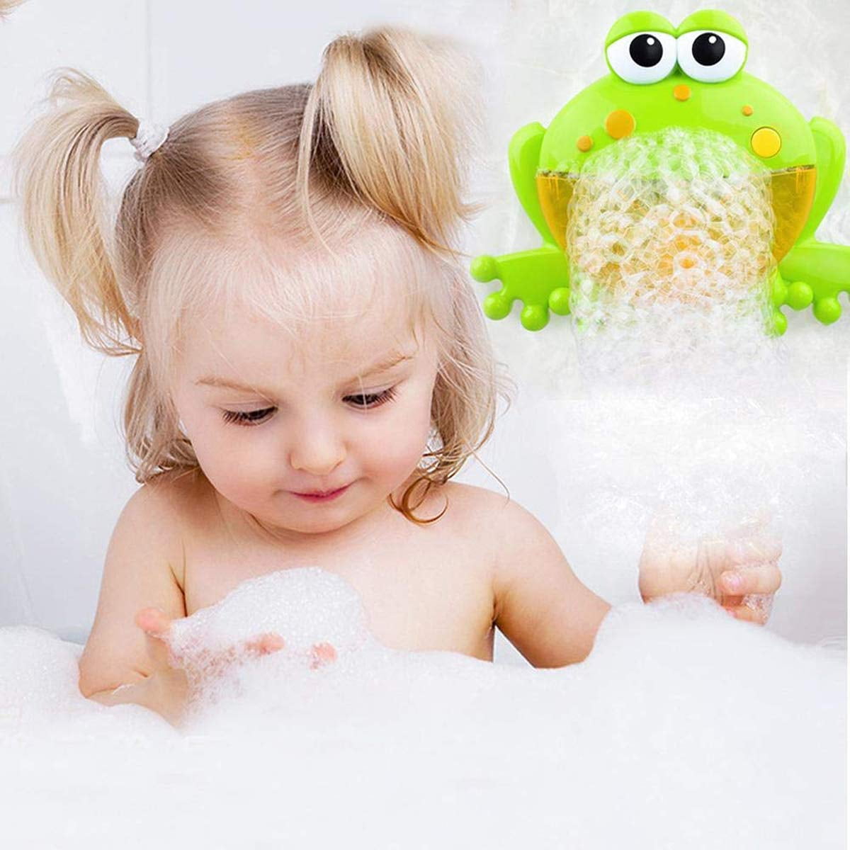 Bubble machine big frog automatic bubble maker blower music bath toys for bab HD 