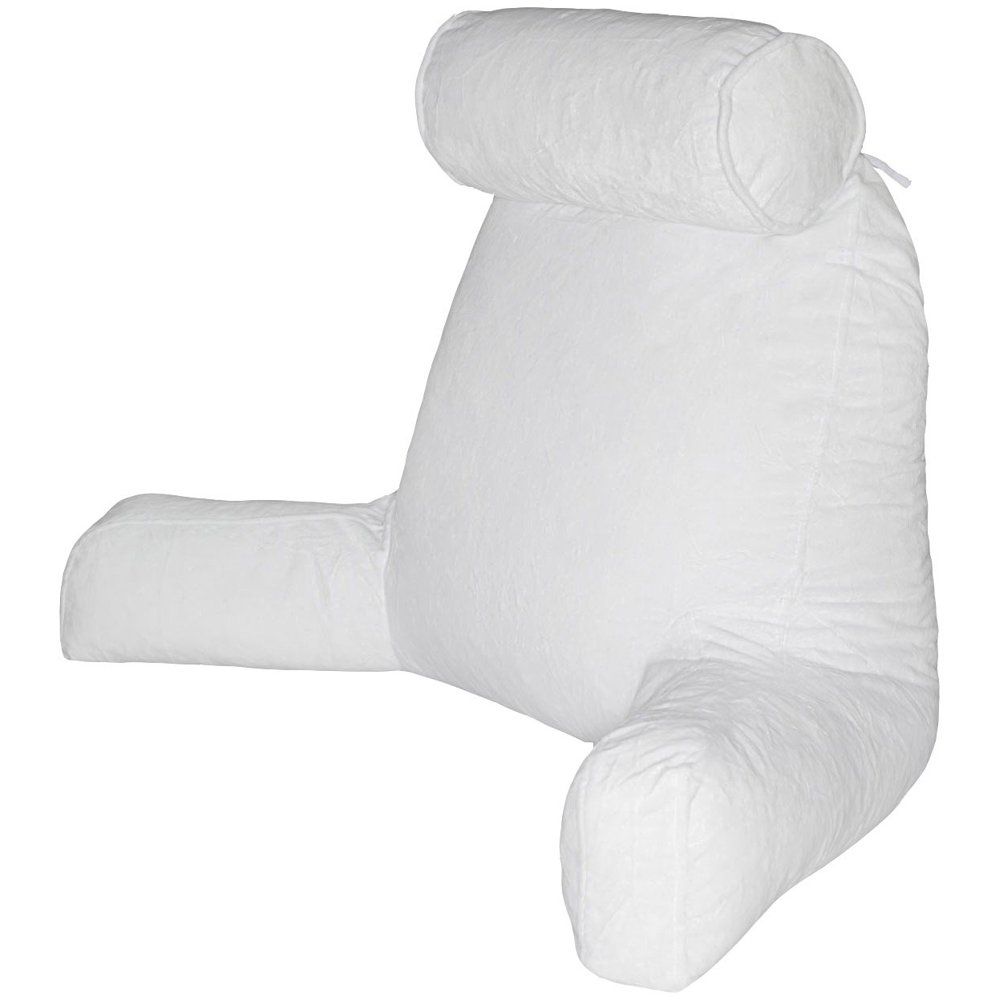 Husband Pillow White Big Reading & Bed Rest Pillow with Arms Sit Up
