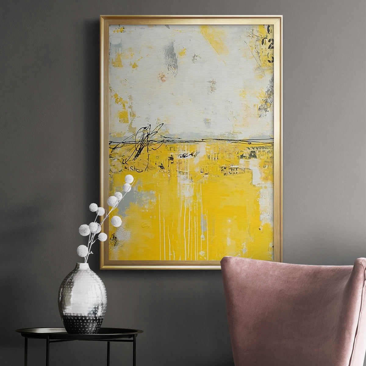 Yellow Bound Premium Framed Print, in Gold, Black, or Silver - Ready to Hang