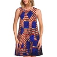 thumbnail image 1 of Balery Vintage USA Flag Vestidos de verano para mujer con estampado: vestido holgado sin mangas, vestido playero informal y cómodo para días calurosos., 1 of 7