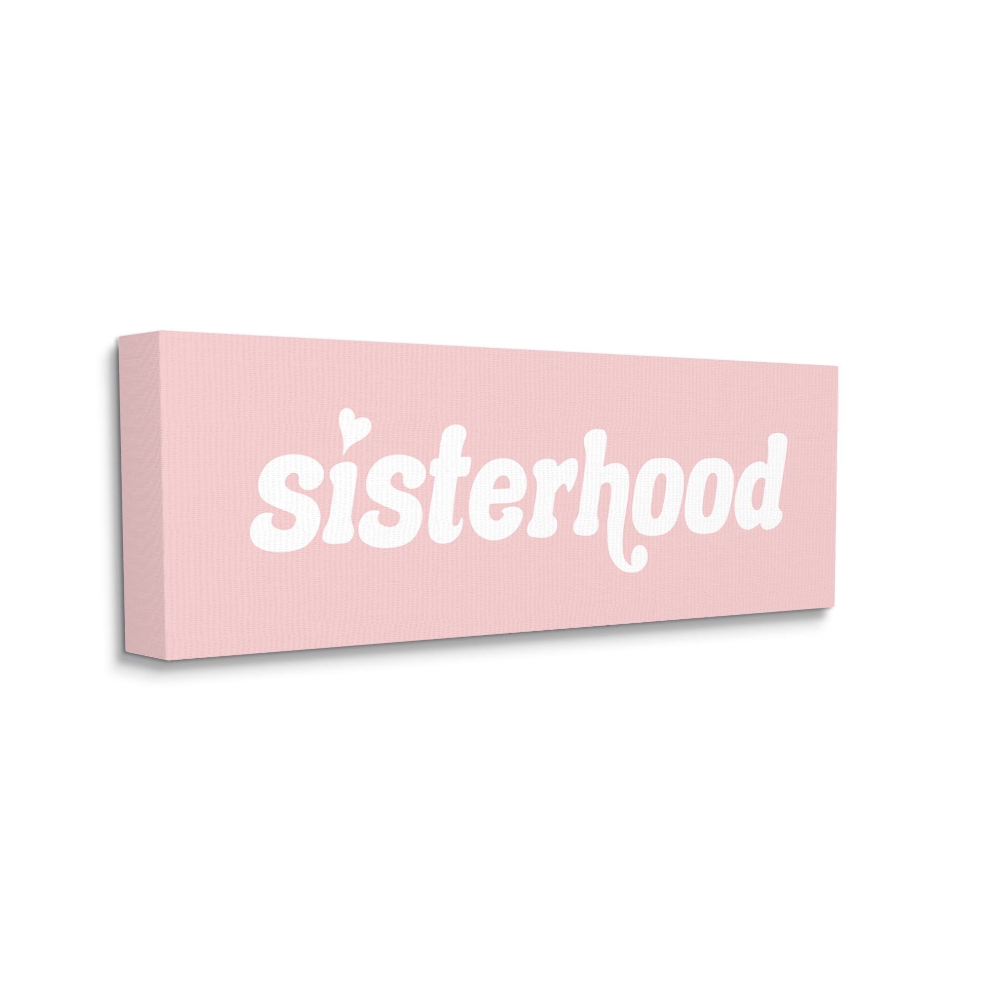 Stupell Industries Sisterhood Meaningful Siblings Pink Retro Typography Graphic Art Gallery Wrapped Canvas Print Wall Art, Design by Daphne Polselli