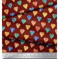 thumbnail image 2 of Soimoi Red polyester Crepe Fabric Diamond Geometric Print Fabric by Yard 42 Inch Wide, 2 of 5