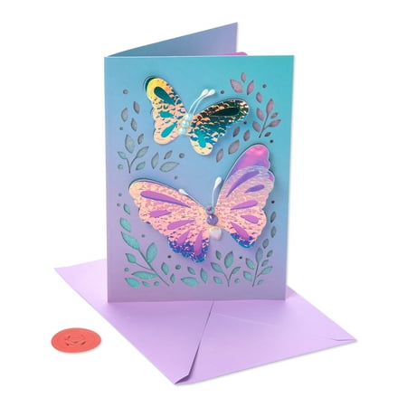 American Greetings Premier Butterflies Mother's Day Card with Rhinestones