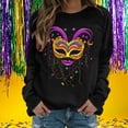 thumbnail image 2 of Zedker 2026 Mardi Gras Shirts for Women New Orleans Carnival Sweatshirt Long Sleeve Trendy Spring Holiday Crewneck Shirts, 2 of 7