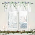 thumbnail image 6 of Green Leaves Curtain Valance Watercolor Rod Pocket Linen Valance 54" X 18" for Kitchen Living Room Bedroom Green 1 Pack, 6 of 7