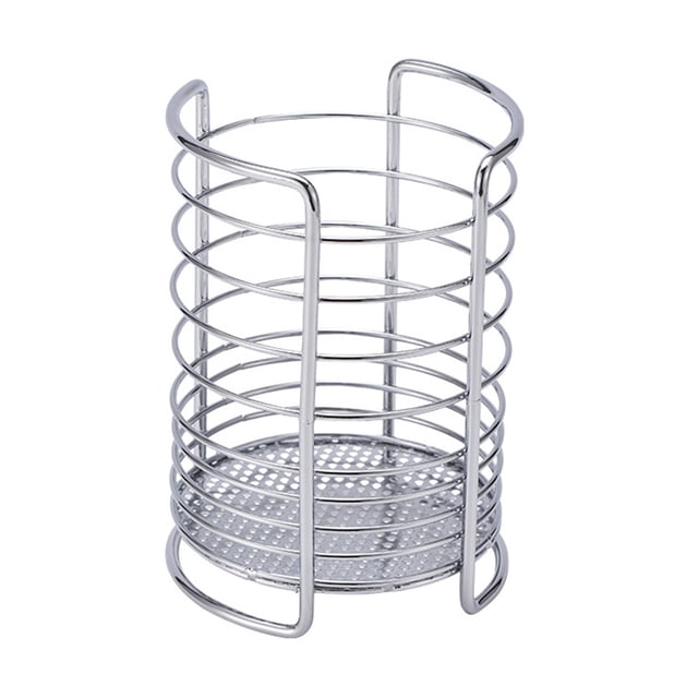 Soporte de acero inoxidable para palillos, cesta de drenaje para el hogar (plateado)