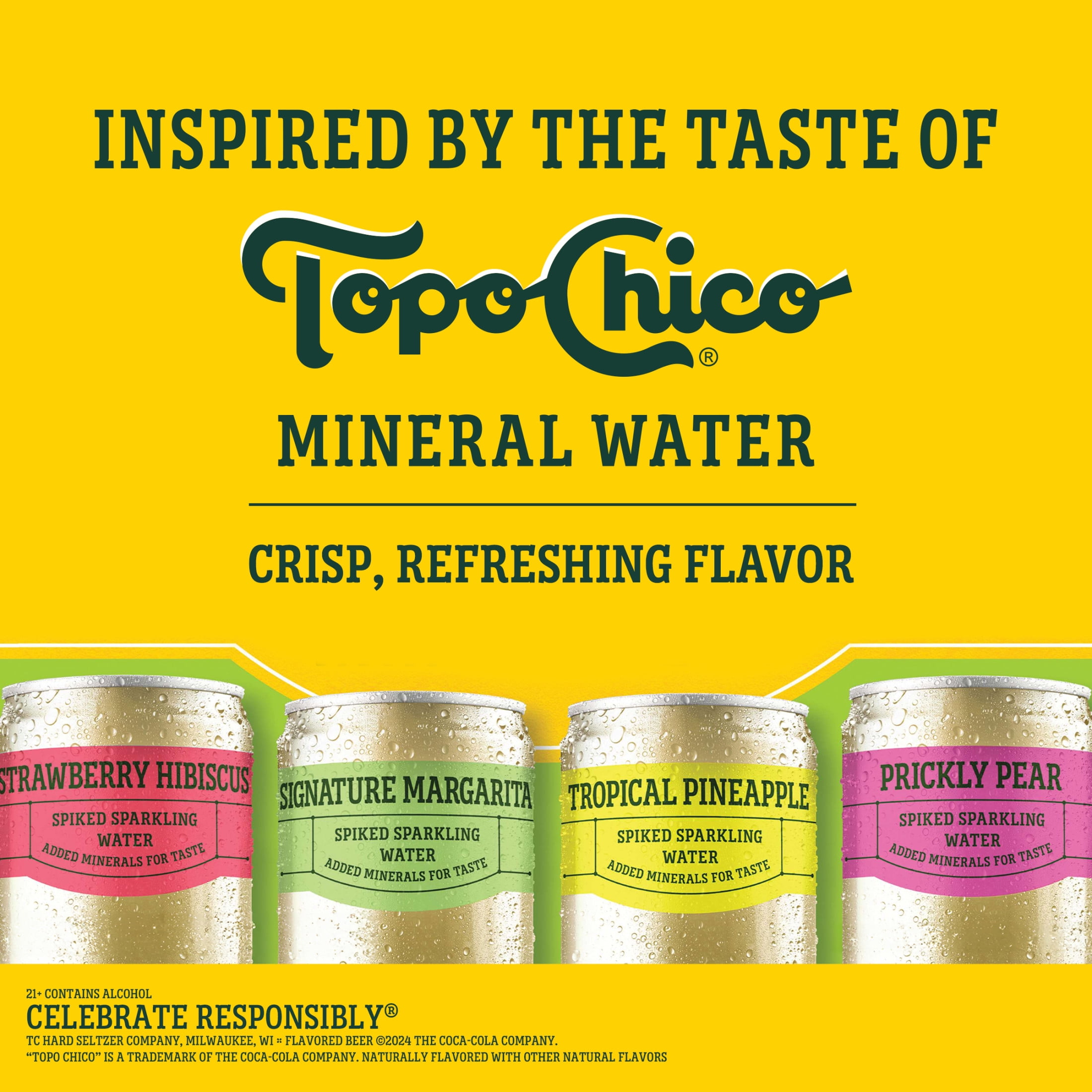 Topo Chico Hard Seltzer Margarita Variety Pack , 12 Pack, 12 fl oz Aluminum Cans, 4.5% ABV