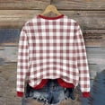 thumbnail image 4 of Womens Christmas Plaid Sweatshirts Long Sleeve Ugly Xmas Pullover Sweatshirt Crewneck Letter Graphic Tops, XL Coffee, 4 of 7