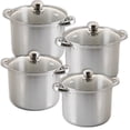 thumbnail image 1 of Juego de Ollas Altas RD Royal Cook Plata de Acero Inoxidable 8 piezas, 1 of 5
