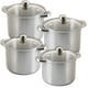 thumbnail image 1 of Juego de Ollas Altas RD Royal Cook Plata de Acero Inoxidable 8 piezas, 1 of 5