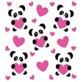 thumbnail image 3 of Ambesonne Cartoon Duvet Cover Set, Love Pandas Hearts, 2-Calking, Fuchsia Black White, 3 of 7