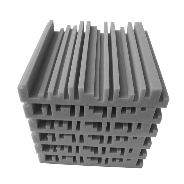 Prueba de sonido 6 piezas 30x30x5cm Absorción de ruido Absorción de ruido Absorbente insonorizado Espuma de insonorización Paneles de espuma de Gris Yotijar espuma acústica