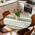 thumbnail image 3 of Sage Green Stripes Fitted Tablecloth with Elastic Edged, Round Table Cloth for Dining Table, Watercolor Gradient Abstract Striped Waterproof Oil Proof Table Cover for Indoor Outdoor 36"-44", 3 of 8