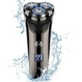 thumbnail image 2 of HLONK Lot de 1 Rasoir Électrique pour Hommes Rasoir Électrique Étanche Rasoir Rotatif pour Visage à Sec et Humide Rechargeable Sans Fil de Voyage Barbe Nez Écran LED et Support de Chargement et Tondeuse Escamotable pour Papa Hu, 2 of 7