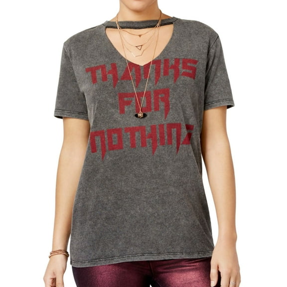 Freeze CMI Inc. Womens Thanks fot Nothing Basic T-Shirt, Black, Juniors, Small