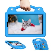 ELEHOLD for Samsung Tab A7 Lite T220 Kids Case, Cute Cartoon EVA Kids-Friendly Handle Grip Kickstand Shockproof Rugged Protective Case for Samsung Tab A7 Lite 8.7" 2021, Blue
