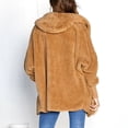thumbnail image 6 of IROINNID Women's Cardigan Coat Shearling Coat Solid Color Long Sleeve Leisure Autumn/Winter Cardigan Plush Jacket Tops, Khaki, 6 of 7