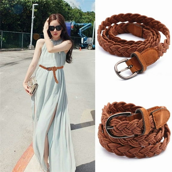 Racing Butterfly Women Fashion Elastic Cinch Belt Wide Stretch Waist Band Hemp Rope Braid Belt