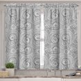 thumbnail image 2 of Ambesonne Black and White Valance & Curtain, Folk Floral, 55"x24", White and Black, 2 of 6