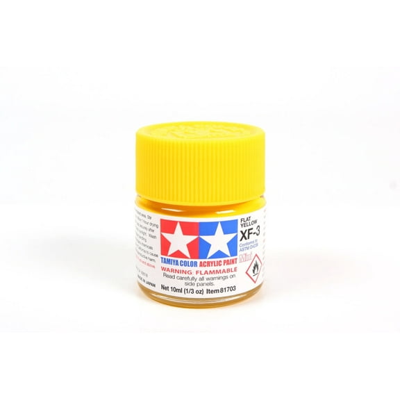 Tamiya Acrylic Mini XF3 Flat Yellow TAM81703 Plastics Paint Acrylic