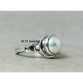 thumbnail image 4 of 925 Sterling Silver Ring For Unisex, Natural Pearl Ring Gemstone Unique Handcrafted Ring For Her Or Him, 4 of 6