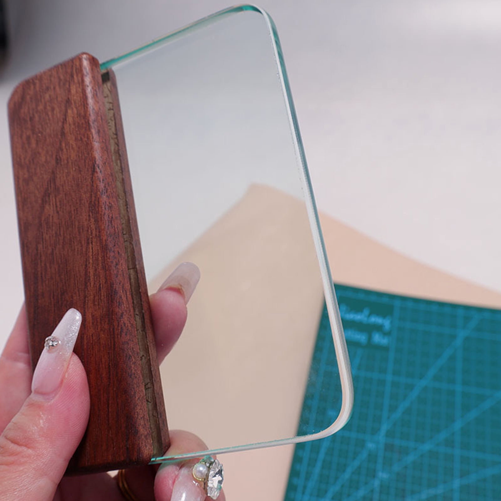 Glass Scrapers Tool Leathercraft Glass Slicker Leather Burnishing Tool For Leather Projects And Workshops