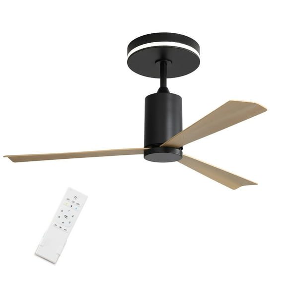 Sofucor 52 Inch Flush Ceiling Fan with Light, 3 Blade Modern Ceiling Fan with Remote Control