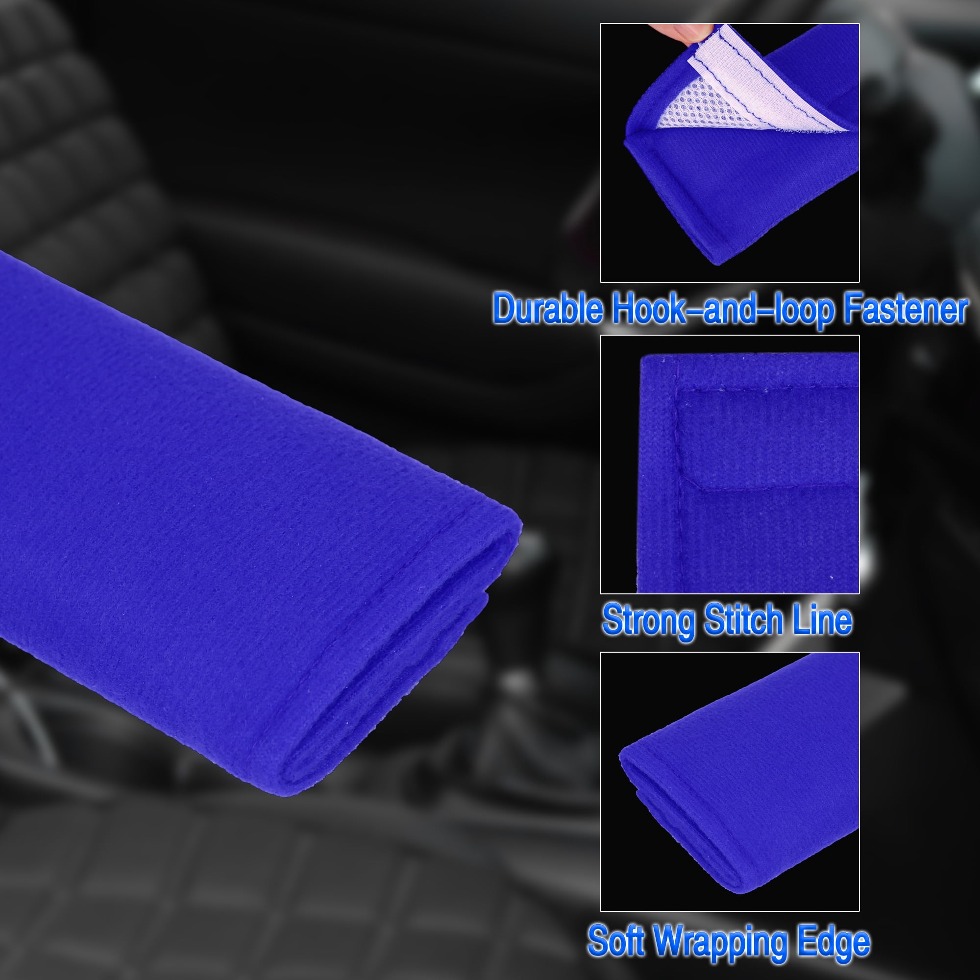 Unique Bargains 4 Pieces Car Seat Belt Cover Shoulder Pad Strap Cushion Blue