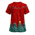 thumbnail image 4 of Feancey Scrubs for Women Tops Printed Christmas Scrub Shirts Soft Stretchy Nursing Uniforms Nurse Short Sleeve V-Neck Working T-shirts with Pockets Christmas Multicolor M, 4 of 4