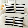 thumbnail image 3 of TAOSON Pack of  4,Black White Striped Waterproof Pillow Covers Outdoor Decorative Throw Pillowcases for Home Garden Patio Couch & Balcony, 18 X 18 Inches, 3 of 11