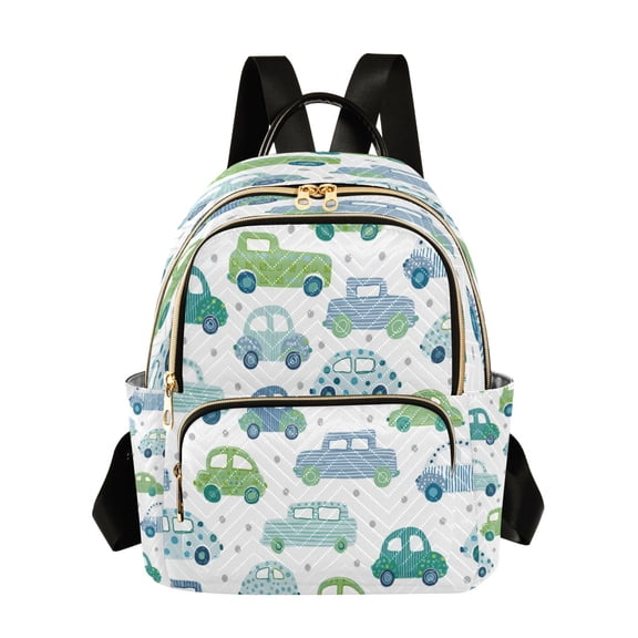 RMDQTR Quilted Backpack Lightweight Casual Daypack with Multi Zipper Pockets for Travel Daily Use Shopping Sports Cyan Car