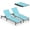 Aqua, variant on Harbweb Outdoor Lounge Chair for Pool Set of 4, Aluminum Chaise Lounge Chairs with 5-Position Recliner, No Assembly Patio Lounge Chair for Backyard, Poolside, Deck, Lawn (Gray)