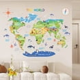thumbnail image 2 of Adhesivos de pared de PVC con el mapa de animales del mundo, 81 x 110 cm, 3 hojas, 2 of 3