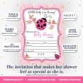 thumbnail image 2 of Pink Ladybug Baby Shower Invitations, 20 Fill-In Cards with Envelopes, 5x7 Baby Shower Invites & Supplies, New Baby Celebration Cards, Made in USA by Amanda Creation, 2 of 9