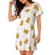 thumbnail image 2 of Fotbe Beer Bata de Dormir para Mujer con Estampado, Camisón de Algodón de Manga Corta, Ropa de Dormir Casual, 2 of 6