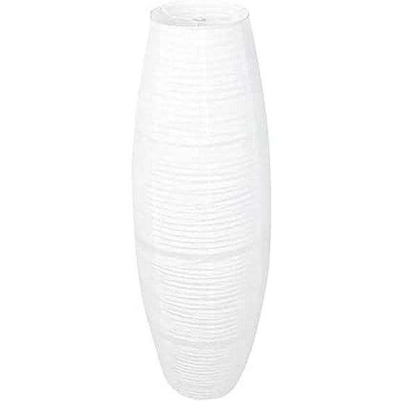 European Vertical Minimalist Lampshade Floor Lamp Living Room Bedroom Creative Cross-border Warm LED Paper Lighting Decoration (White) White White