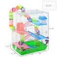 5 Tiers Hamster Cage Portable Animal Travel Carrier w/ Exercise Wheels ...