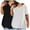 White 1, variant on Annhoo Women's Oversized Tshirts 2 Pack Summer Baggy Solid Solid Short Sleeve V Neck Tops Plus Size Blouses