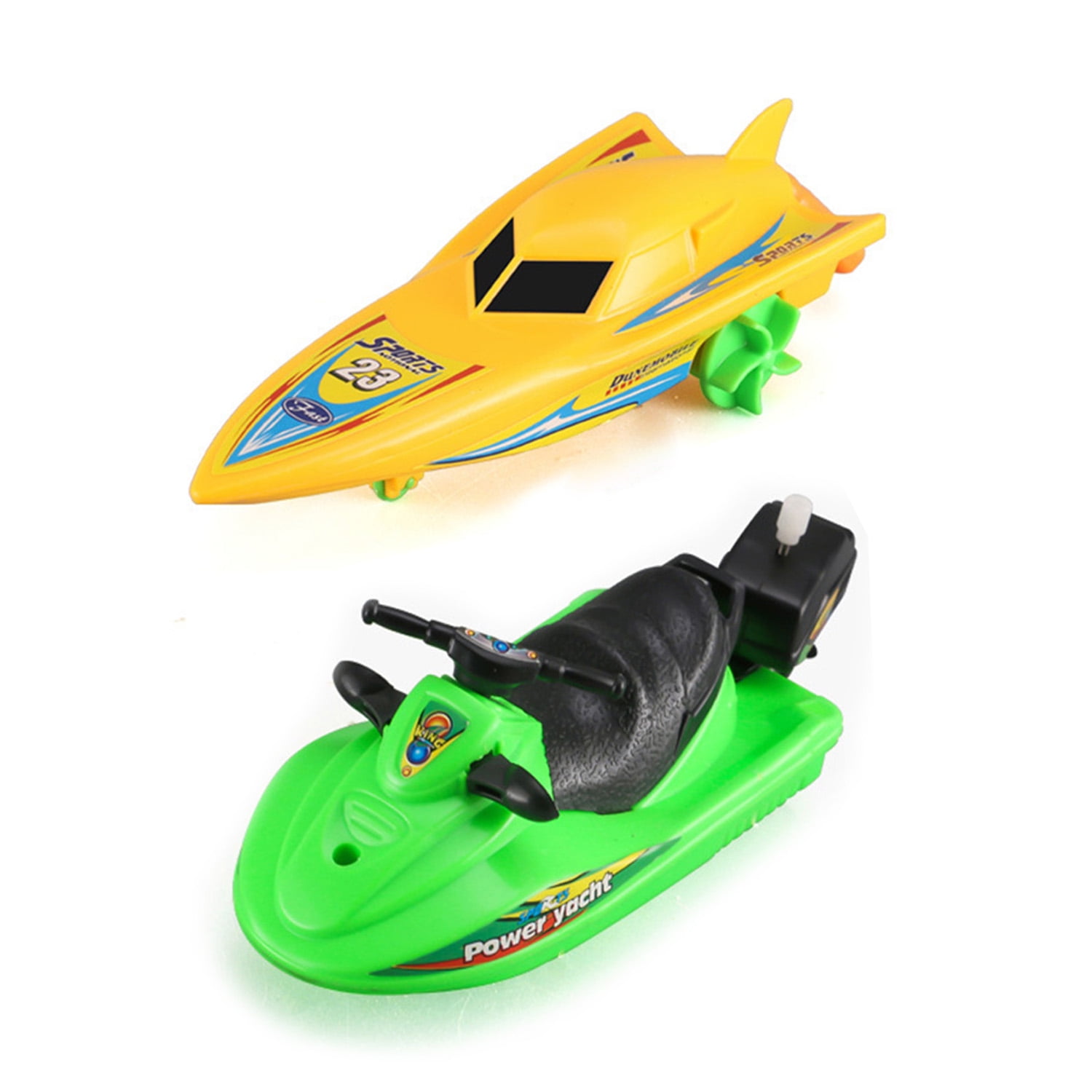 Mojoyce 2Pcs Wind-up Boat Bath Toy, Bathtub Pull and Go Yacht Water Toy ...