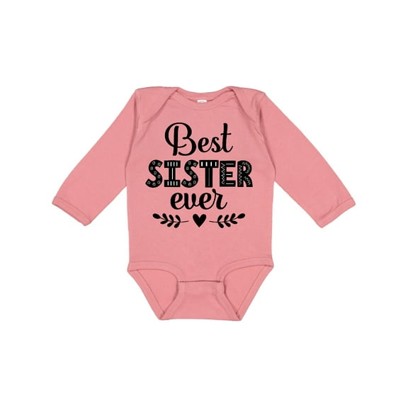 Inktastic Best Sister Ever Gift Girls Long Sleeve Baby Bodysuit