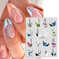 thumbnail image 4 of 12 pegatinas autoadhesivas para uñas francesas con punta francesa y rayas onduladas, 4 of 5